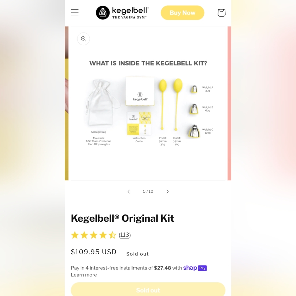 Unopened Kegelbell Kit - Kegel exercise kit